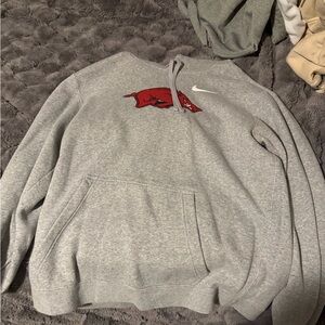 Nike Gray and Red Men's Sweater